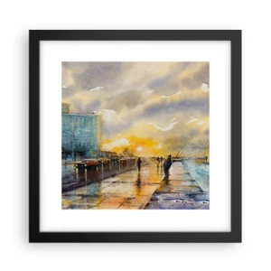 Plagát v čiernom ráme - Život na pobreží - 30x30 cm