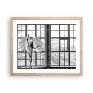 Plagát v ráme zo svetlého duba - Mesto anjelov? - 50x40 cm