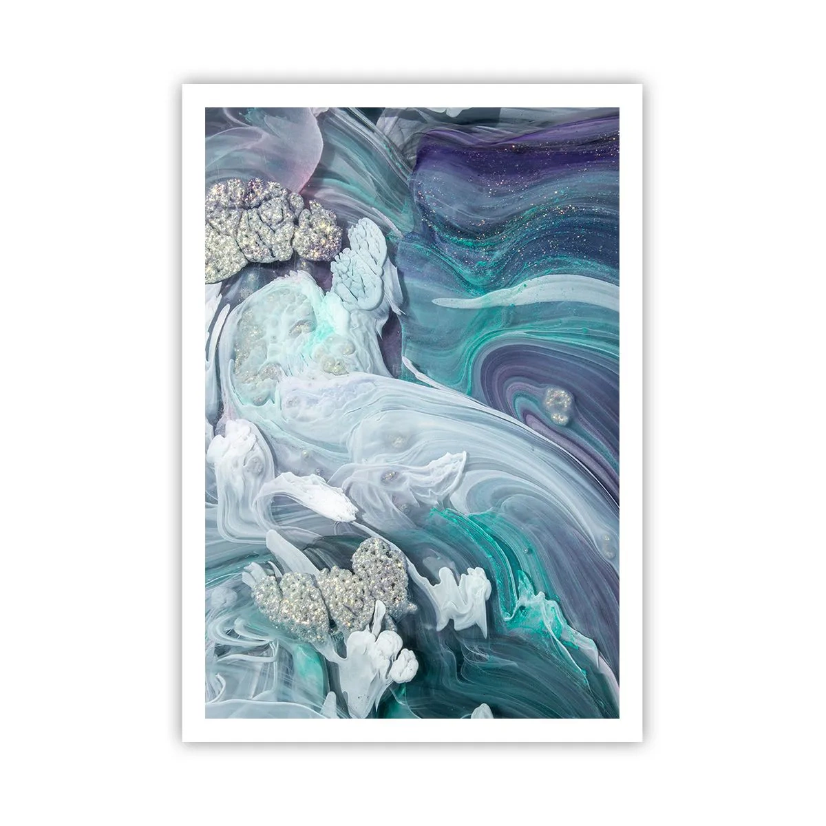 Plagát - Prúdy modrej - 70x100 cm