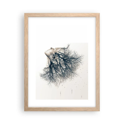 Plagát v ráme zo svetlého duba - Očarená šepotom stromu - 30x40 cm