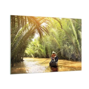 Obraz na skle - Palmovou roklinou - 100x70 cm