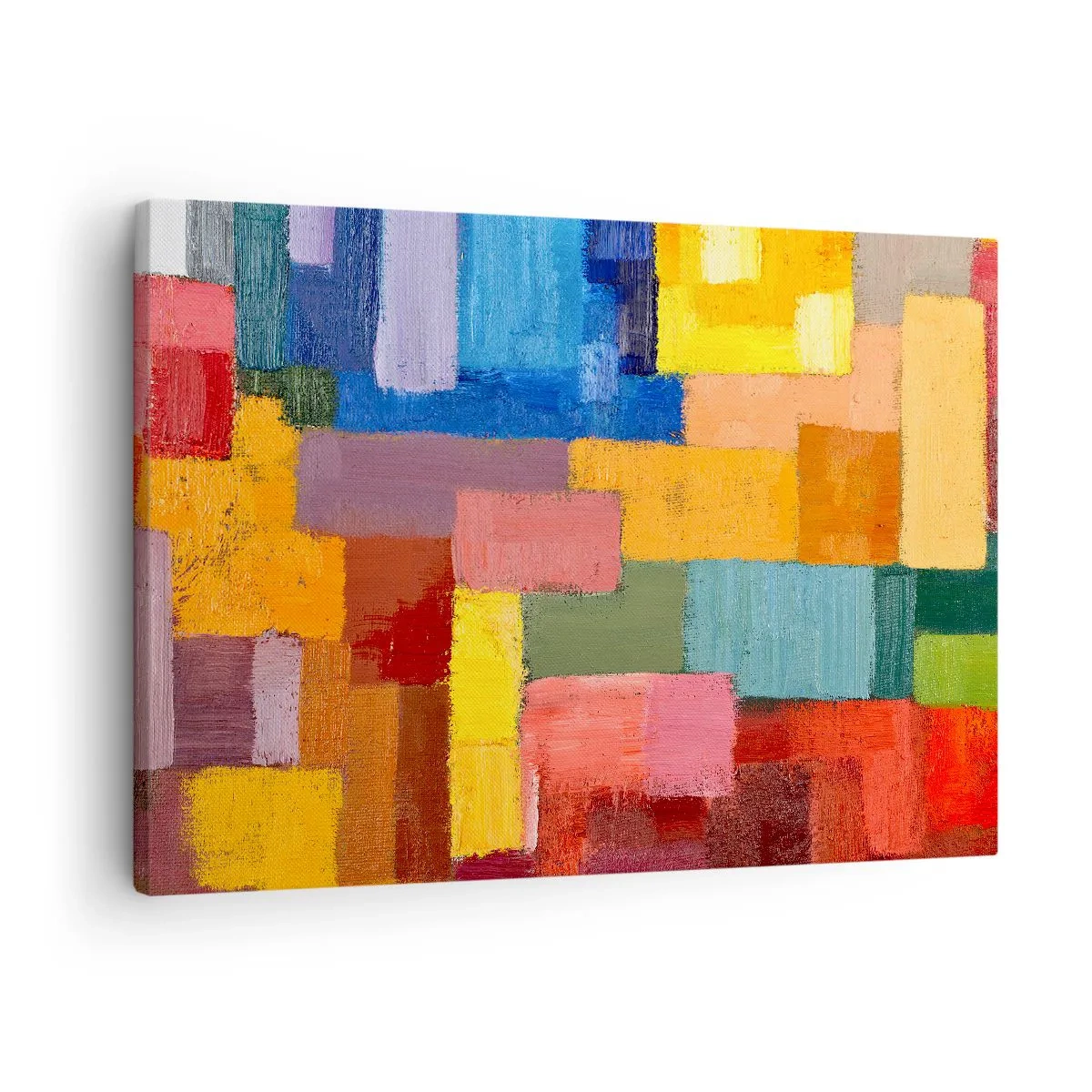 Obraz na plátne - Farebné abstraktné obdĺžniky v rôznych odtieňoch - 70x50cm - Každý iný, všetky farebné - Moderná nástenná dekorácia do obývacej izby a spálne ARTTOR