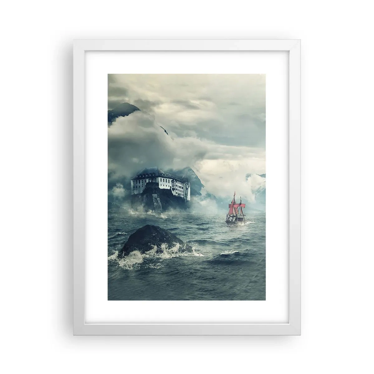 Plagát v bielom ráme - V kúzelných vodách - 30x40 cm