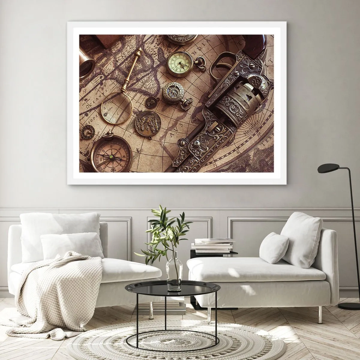 Plagát v bielom ráme - Dobrodružstvo volá - 100x70 cm