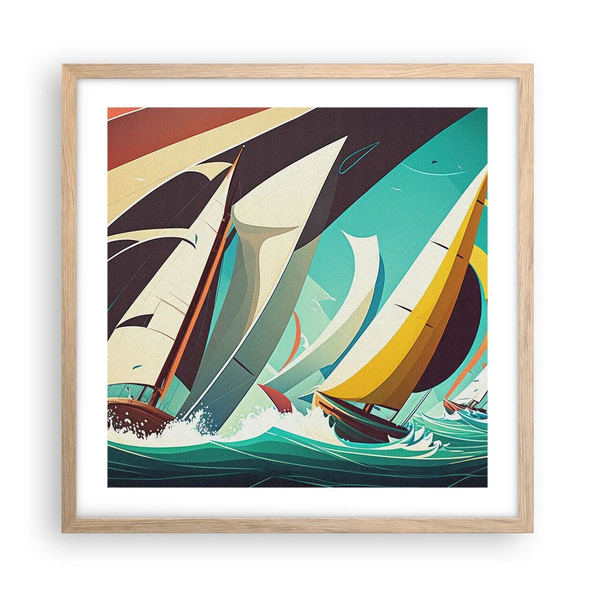 Plagát v ráme zo svetlého duba - Ako vychádzať so živlami - 50x50 cm