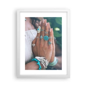 Plagát v bielom ráme - Vitajte v centre bytia - 30x40 cm