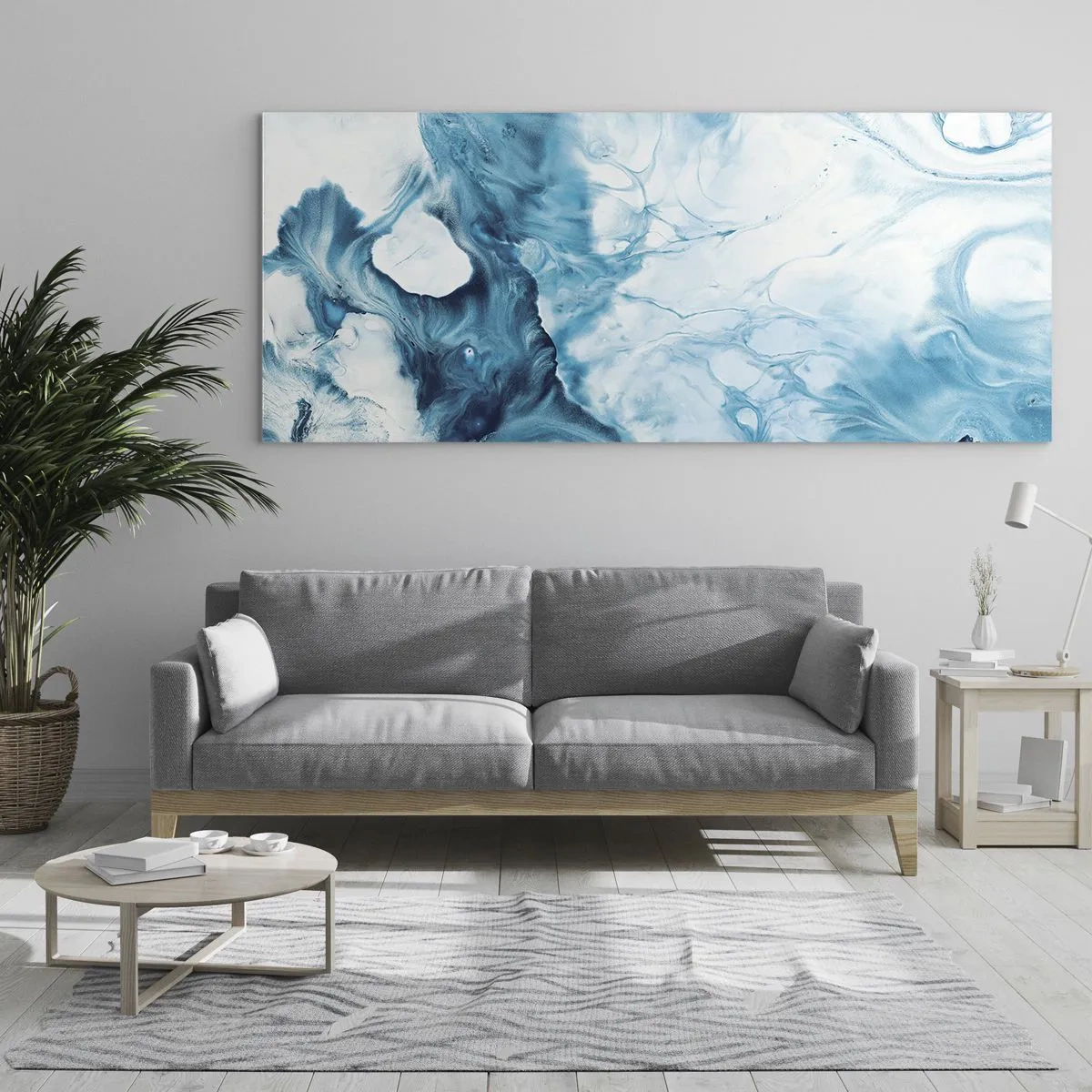 Obraz na skle - Modrý koncert - 120x50 cm