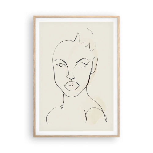 Plagát v ráme zo svetlého duba - Obrys zmyselnosti - 70x100 cm