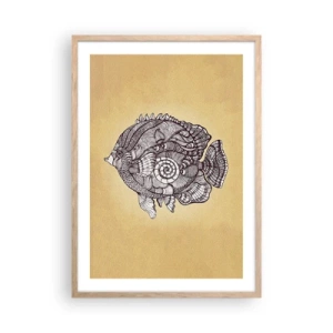 Plagát v ráme zo svetlého duba - Z oceánu ornamentov - 50x70 cm