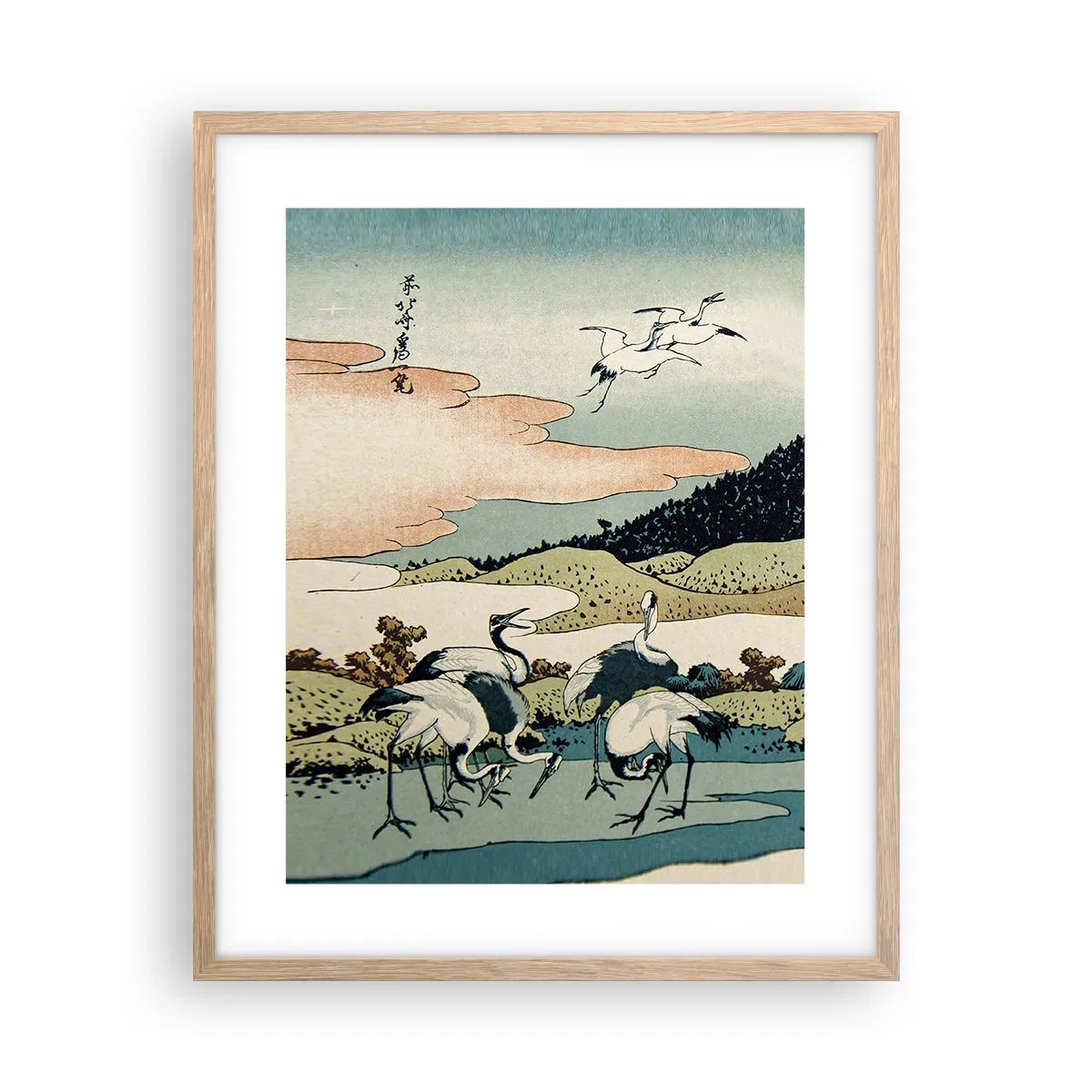 Plagát v ráme zo svetlého duba - V japonskom duchu - 40x50 cm