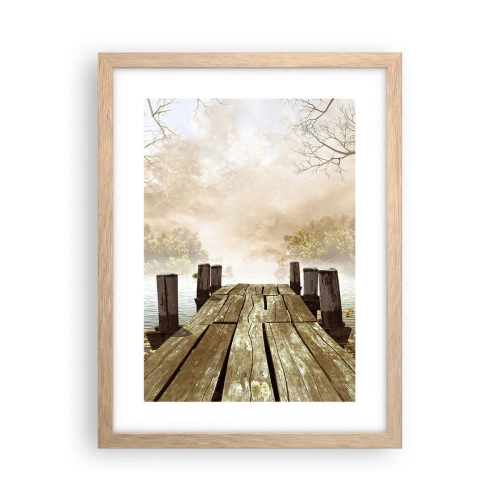 Plagát v ráme zo svetlého duba - Jemný smútok jesene - 30x40 cm