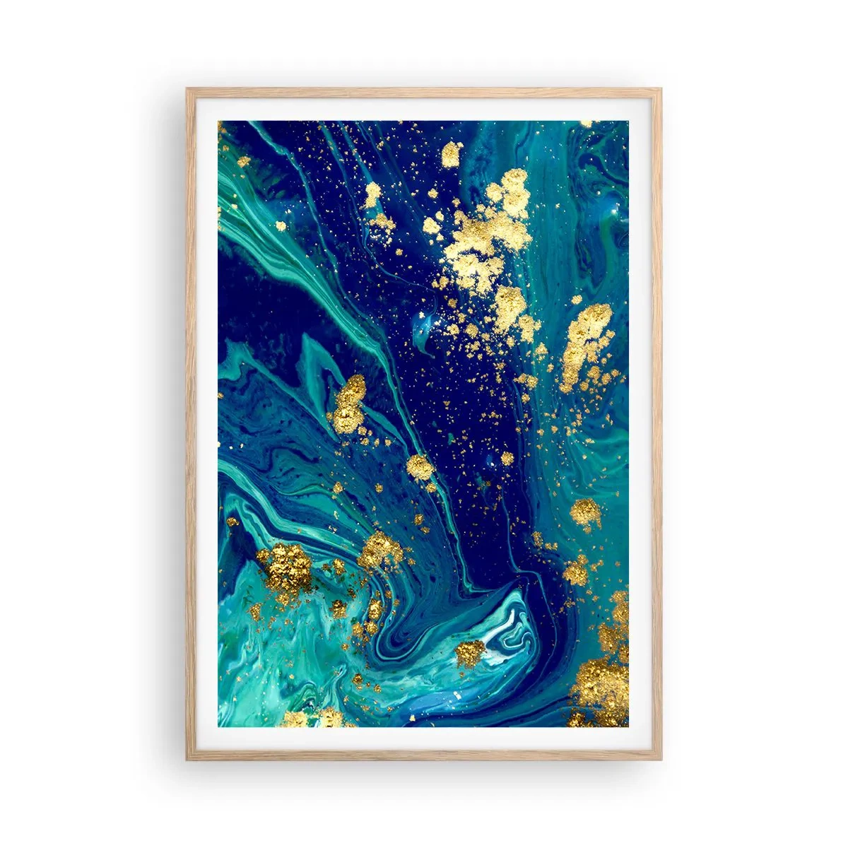 Plagát v ráme zo svetlého duba - Plátky slnka - 70x100 cm