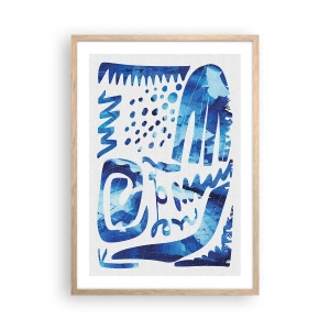 Plagát v ráme zo svetlého duba - Späť ku koreňom - 50x70 cm