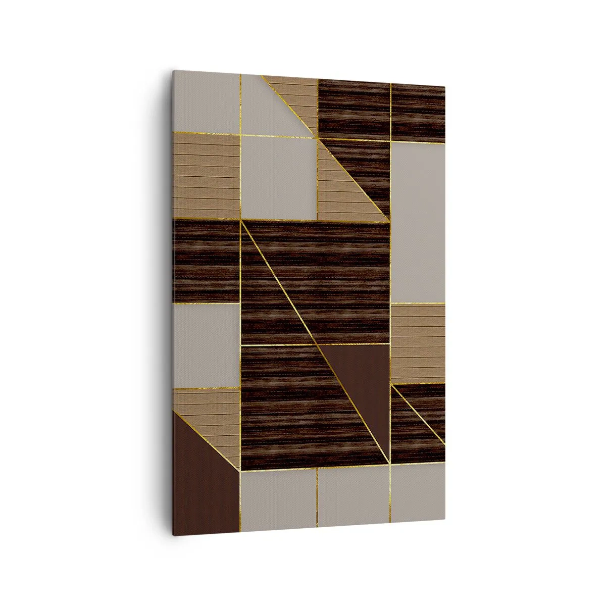 Obraz na plátne - Mozaika hnedej a zlatej - 80x120 cm