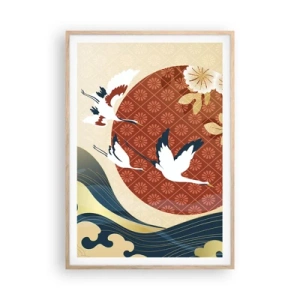 Plagát v ráme zo svetlého duba - Japonská rozprávka - 70x100 cm