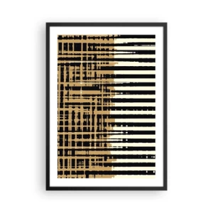 Plagát v čiernom ráme - Geometrický vzor s čiarami a teplými farbami - 50x70cm - Architektonická abstrakcia - Moderná nástenná dekorácia do obývacej izby a spálne ARTTOR