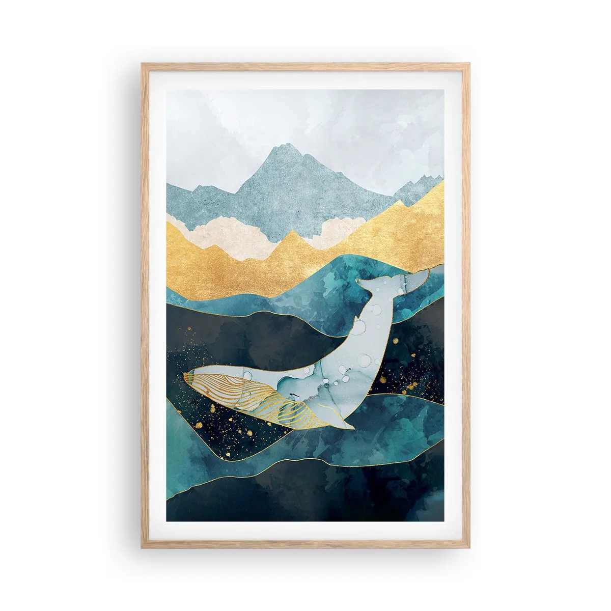 Plagát v ráme zo svetlého duba - Chladná krása severu - 61x91 cm