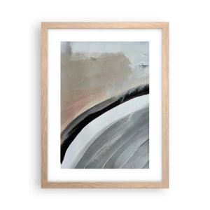 Plagát v ráme zo svetlého duba - Kompozícia: čierny a šedý oblúk - 30x40 cm