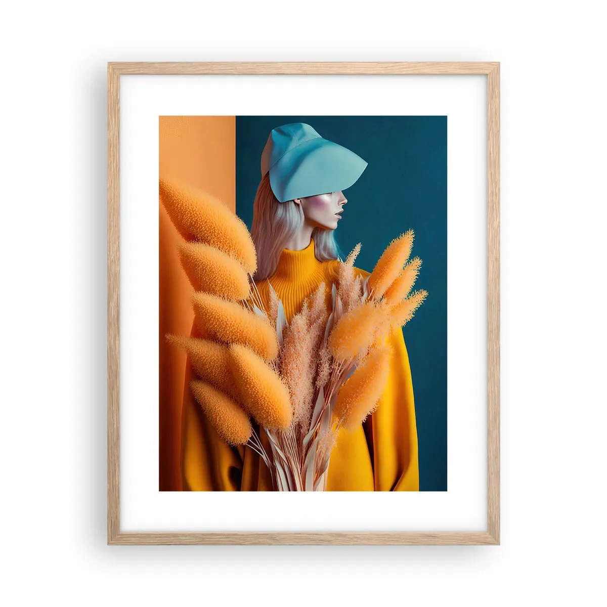 Plagát v ráme zo svetlého duba - Chlpatý portrét - 40x50 cm