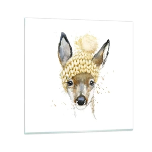 Obraz na skle - V zime v snežnom lese - 60x60 cm