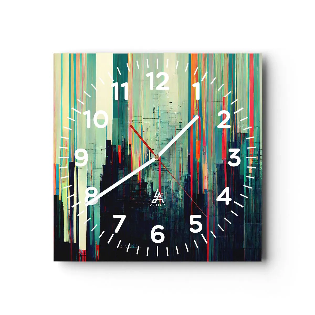 Nástenné hodiny - Futuristické mesto - 40x40 cm