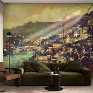 Samolepiaca Fototapeta Deluxe Sticker - Život ako bohatstvo šedej - Krajina, Čína, Architektúra - 200x140 cm