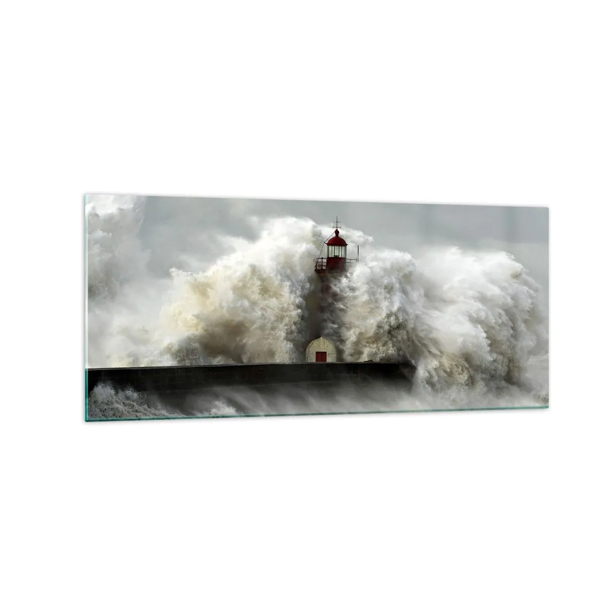 Obraz na skle - Hnev oceánu - 120x50 cm