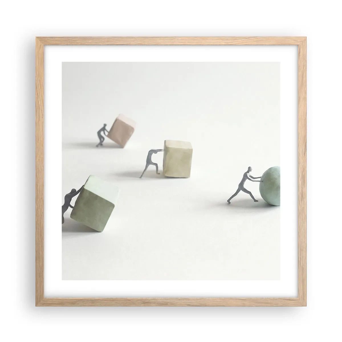 Plagát v ráme zo svetlého duba - Život samotný - 50x50 cm