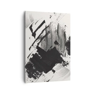 Obraz na plátne - Abstrakcia – expresia čiernej - 50x70 cm