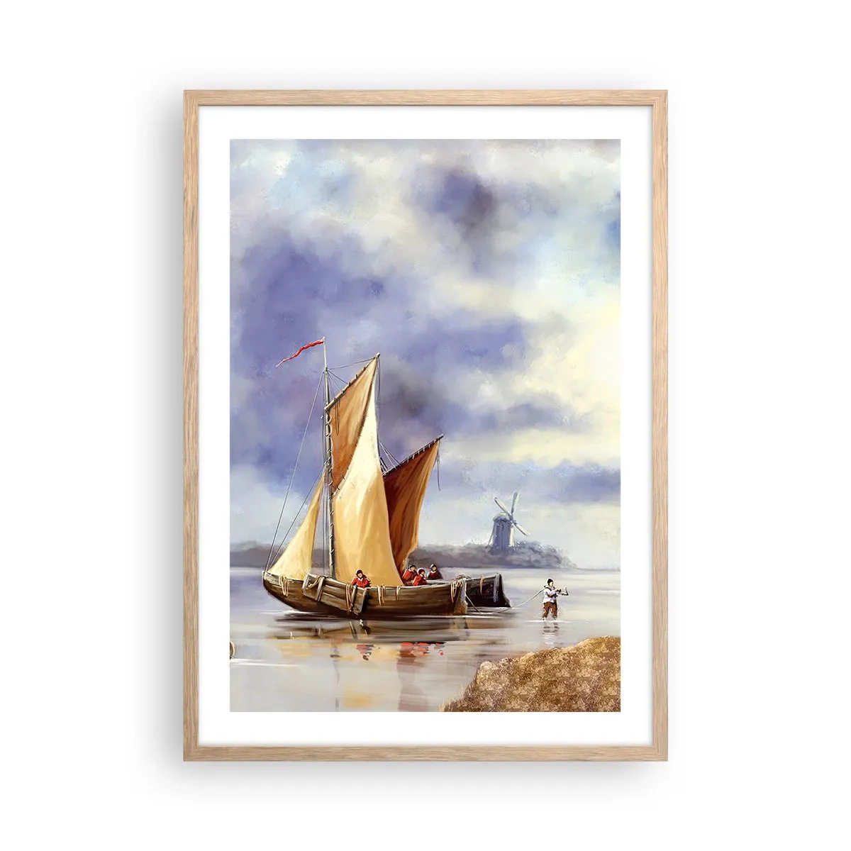 Plagát v ráme zo svetlého duba - Návrat námorníkov - 50x70 cm