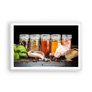 Plagát v bielom ráme - Aby mal život chuť - 91x61 cm