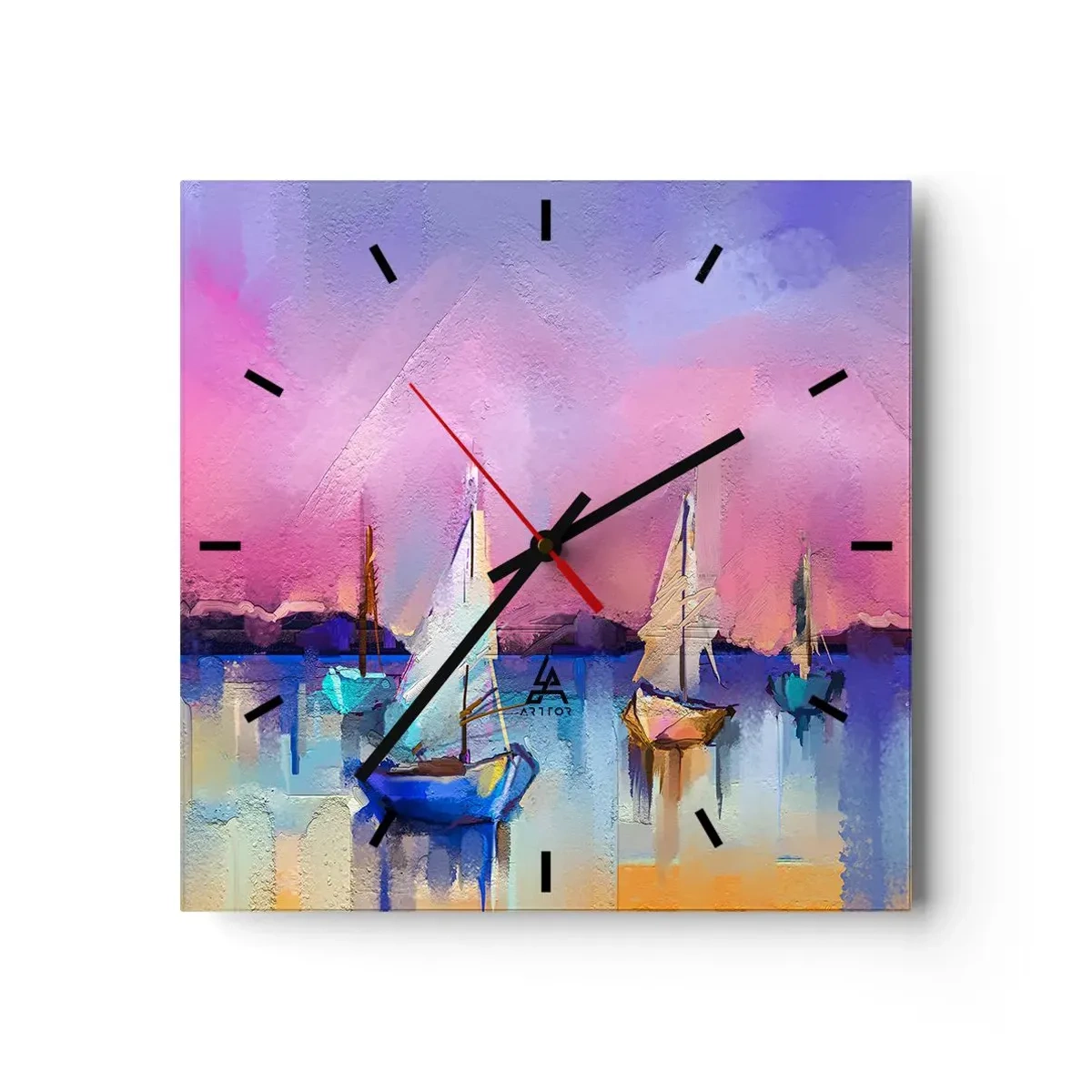 Nástenné hodiny - Smer: široká voda - 30x30 cm