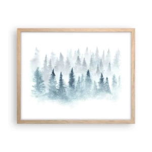 Plagát v ráme zo svetlého duba - Zahalené hmlou - 50x40 cm