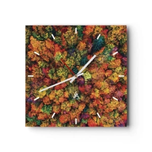 Nástenné hodiny - Kytica jesenných stromov - 30x30 cm