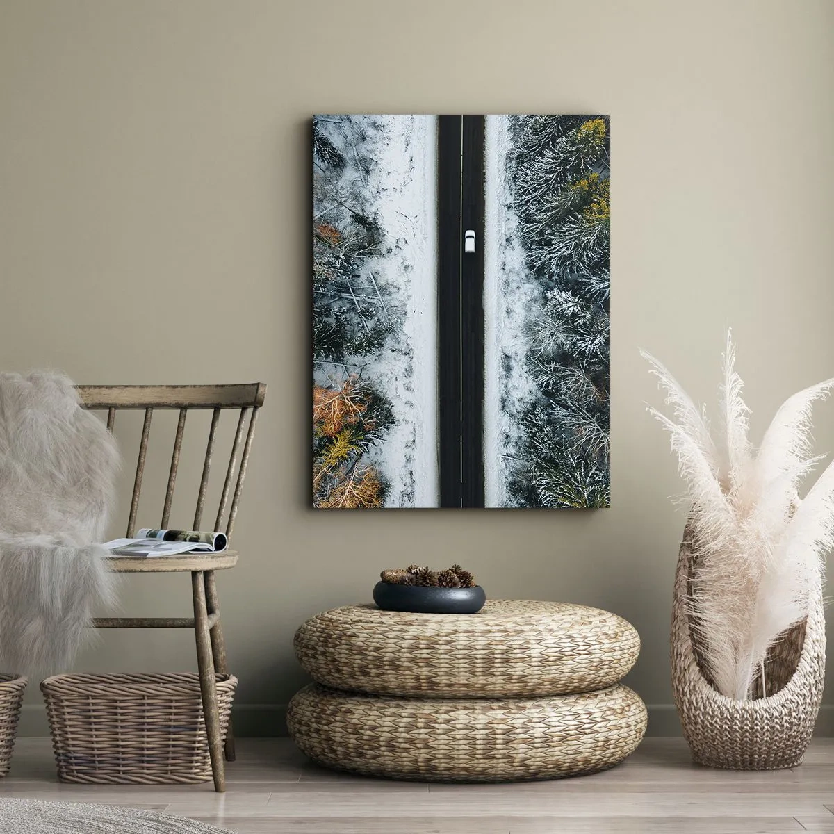 Obraz na plátne - Cez zimný les - 50x70 cm
