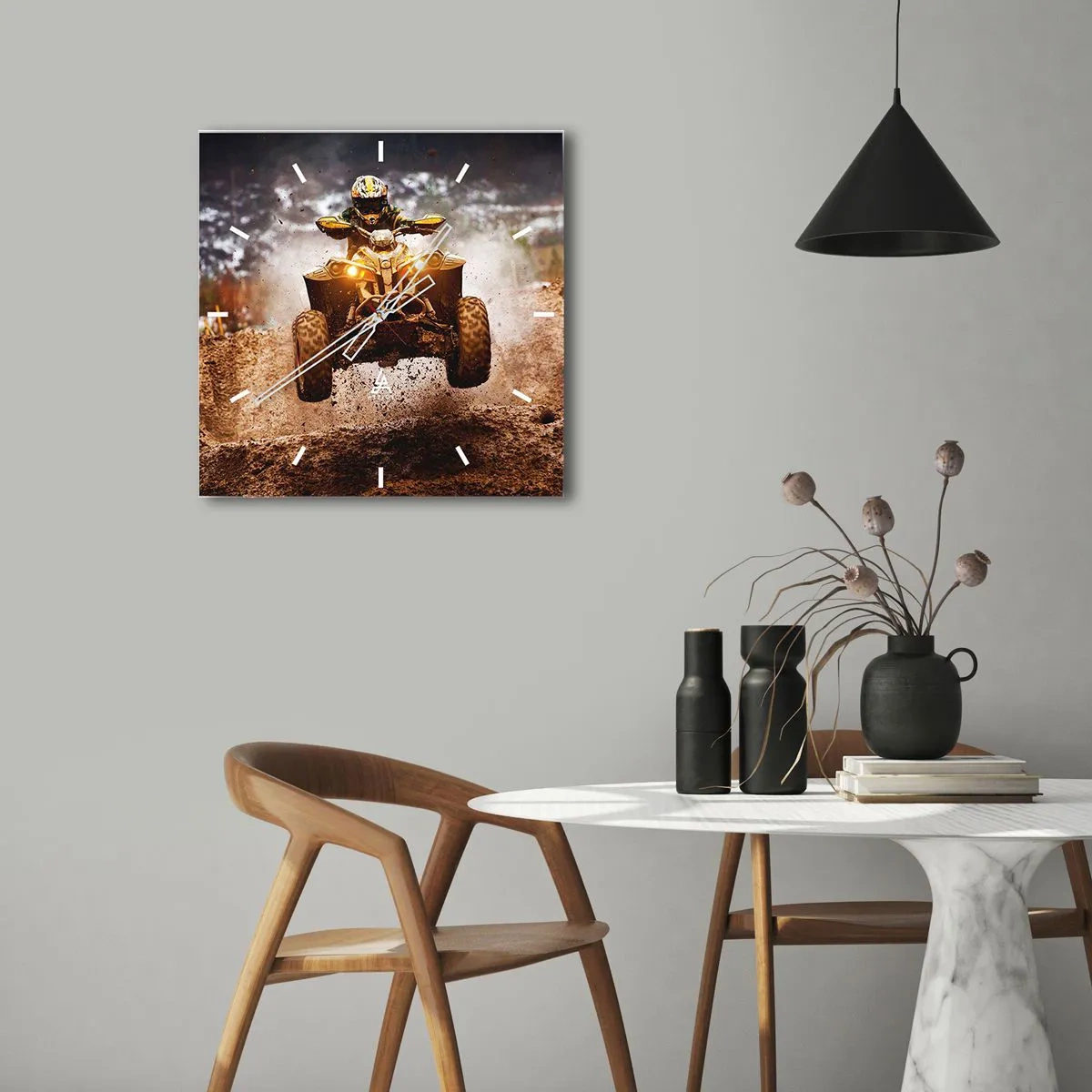 Nástenné hodiny - No risk no fun - 40x40 cm