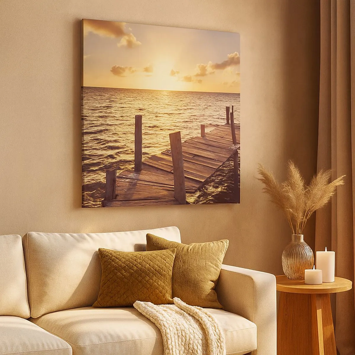 Obraz na plátne - Zlatá krajina láskavosti - 30x30 cm