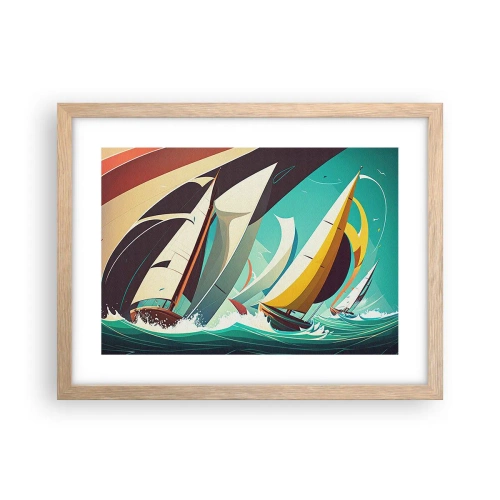 Plagát v ráme zo svetlého duba - Ako vychádzať so živlami - 40x30 cm