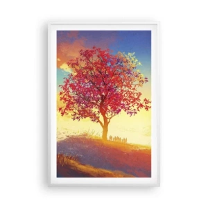 Plagát v bielom ráme - Pútnik pri cieli - 61x91 cm