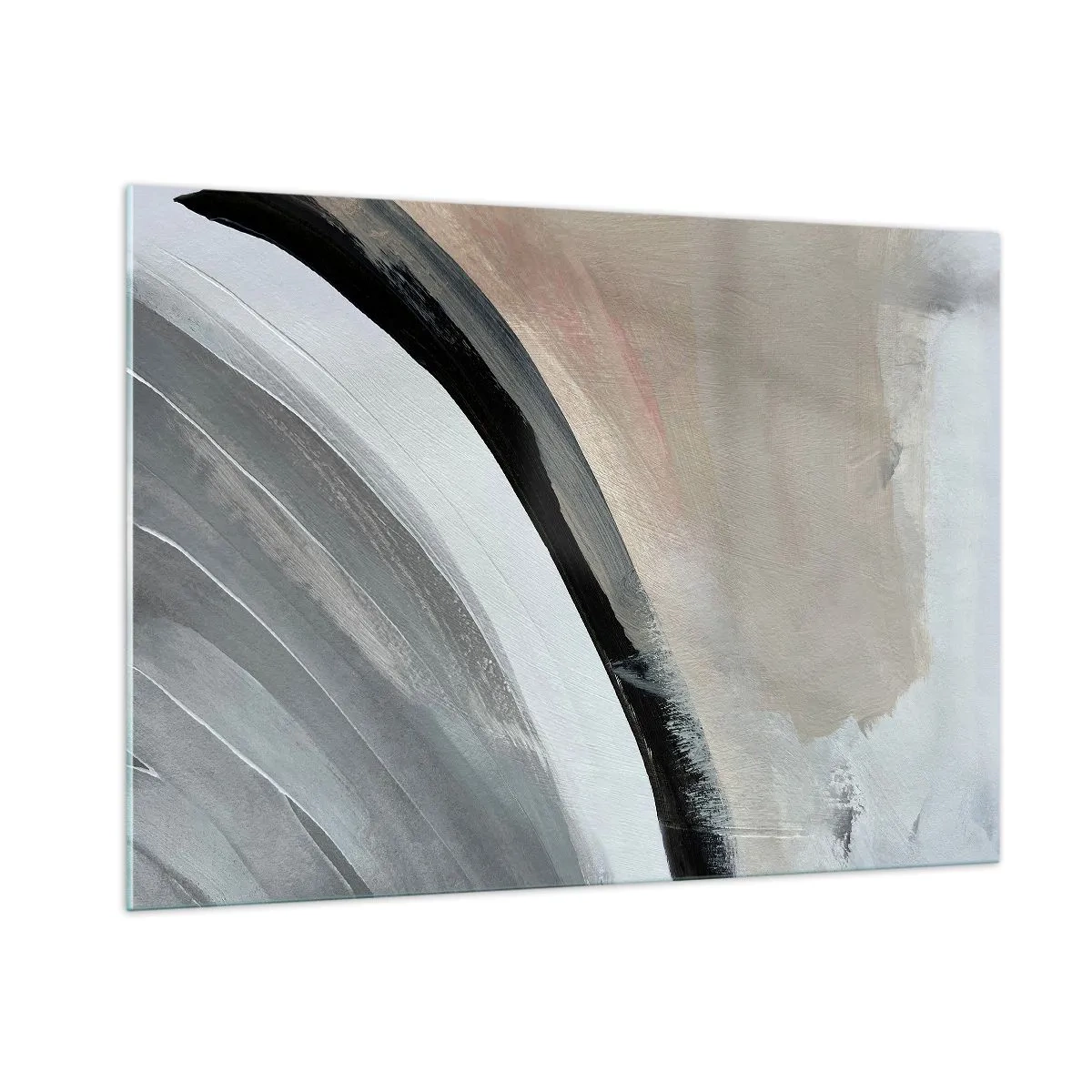 Obraz na skle - Kompozícia: čierny a šedý oblúk - 100x70 cm