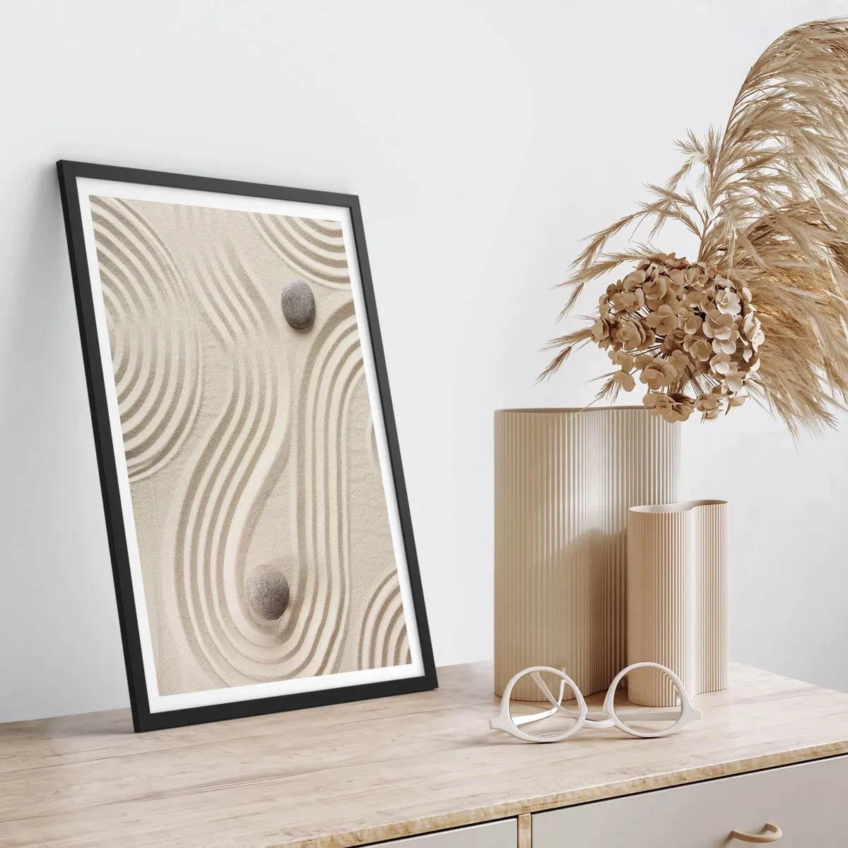 Plagát v čiernom ráme - Dotyk tepla - 40x50 cm