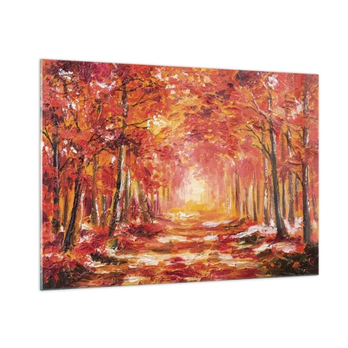 Obraz na skle - Medený les - 100x70 cm
