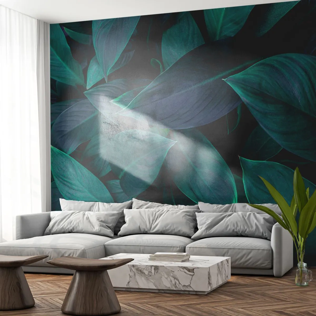 Fototapeta Premium Canvas - Zeleň sama o sebe - Listy, Príroda, Botanika - 250x175 cm
