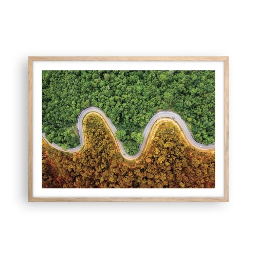 Plagát v ráme zo svetlého duba - Hranice a prelomy - 70x50 cm