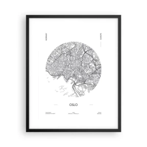 Plagát v čiernom ráme - Anatómia Osla - 40x50 cm