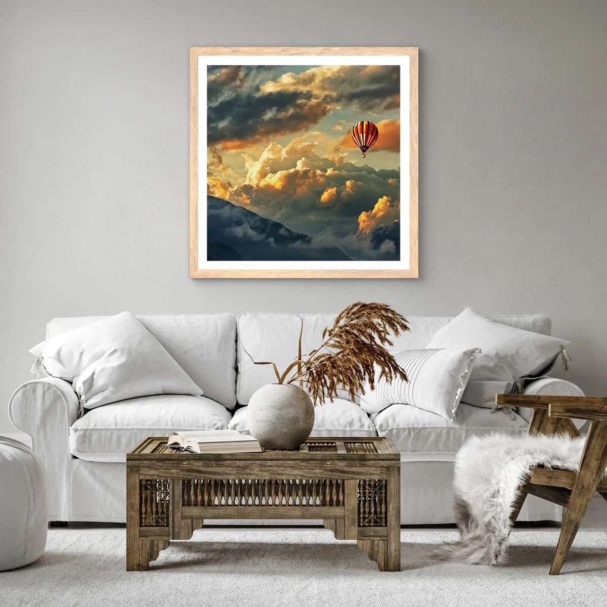 Plagát v ráme zo svetlého duba - Letím, lebo chcem - 60x60 cm