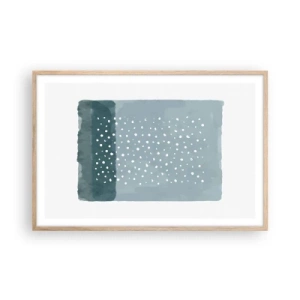 Plagát v ráme zo svetlého duba - Pestované na modrej - 91x61 cm