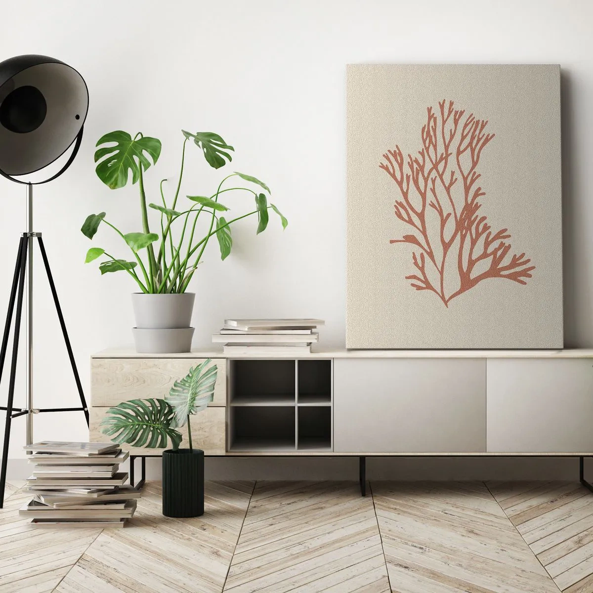 Obraz na plátne - Koralový filigrán - 45x80 cm