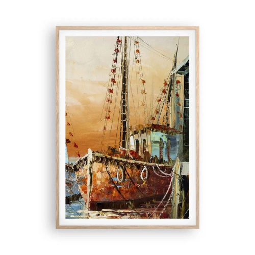 Plagát v ráme zo svetlého duba - Pokojný návrat - 70x100 cm