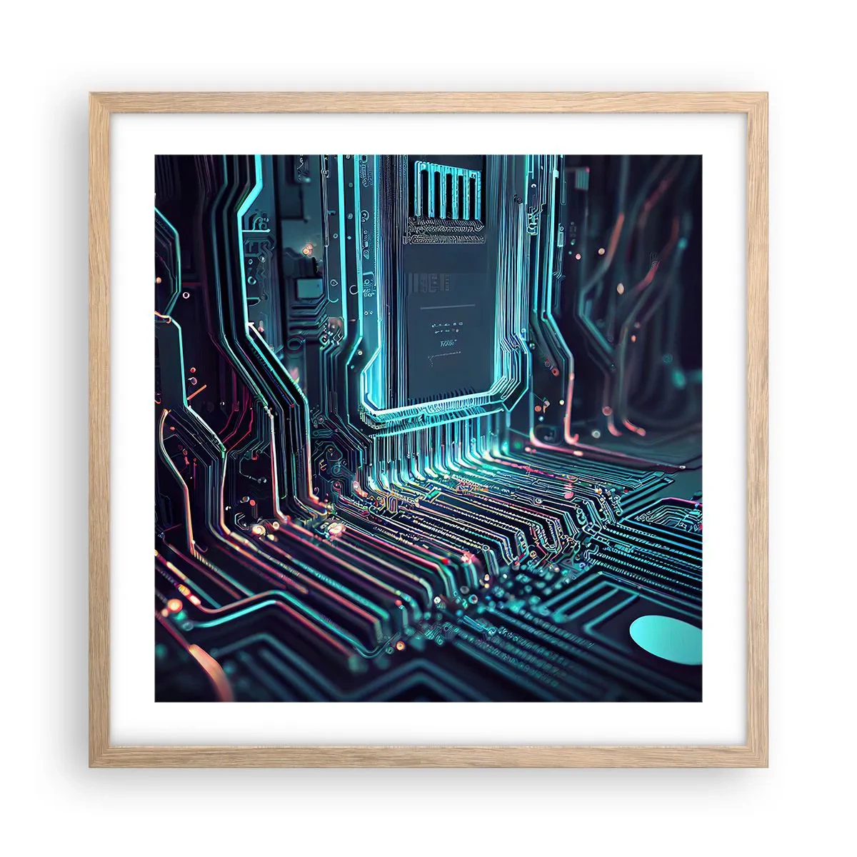 Plagát v ráme zo svetlého duba - Len tak premýšľam… - 50x50 cm